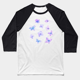 Little Hydrangea Watercolor Flowers Baseball T-Shirt